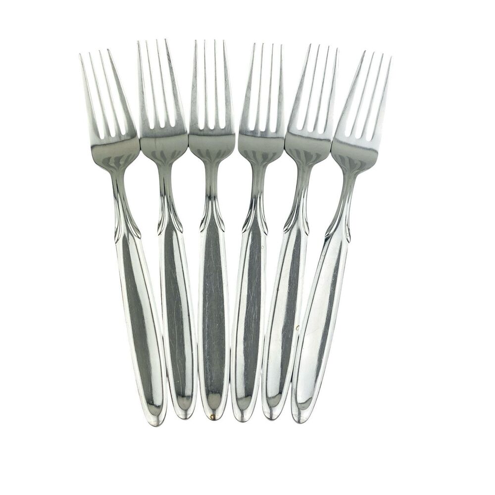 6 x Oneida Berkshire Dinner Forks Stainless 18/10 Glossy 8 1/8” Flatware Fork
